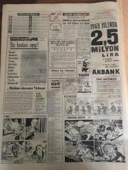 HÜRRİYET GAZETESİ 18 ŞUBAT 1965  YIL :17 SAYI :6036--AP lideri Demirel Başbakan Yardımcısı Oluyor --Salihli ,Allah ın  gazabına uğradı ---Ürgüplü Türkiye nin 15 .Başbakanı ---Bu işi neticelendirmek  için kendini  helak eder ---Anadolu da antika eşya arayan Alman genci bir köylü kıza aşık oldu --Ürgüplü nün eşi ne çok dostumuz  varmış dedi ----Şehir su sıkıntısını önlemek için 540 milyon lira lazım --Türkiye turistlerin  istilasına uğrayacak ---İtalya liginde futbol faciası ---Ordu Takımımız İran 'ı 1-0 yendi --Fenerbahçe İzmir takımlarından  değil ,hakemlerden korkuyor ---Galatasaray  Ankara ya gitti ---Milli Takım Kadrosu Martta Açıklanacak ---Lefter in  tabiiyet değiştirmesi  için de gizli faaliyet gösteriliyor ---Ürgüplü nün Albümünden --