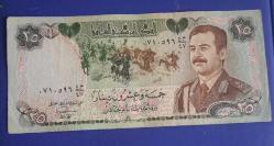 Irak 1986 25 Dinar Saddam Hüseyin portresi