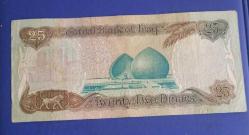 Irak 1986 25 Dinar Saddam Hüseyin portresi