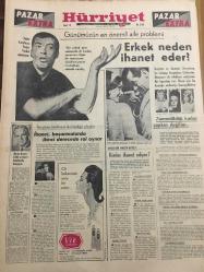 HÜRRİYET GAZETESİ 2 MAYIS 1965 YIL :18 SAYI :6106---Rusya dan daha çok anlayış bekliyoruz ---Hırsız genç :Nişanlımın hiç bir şeyden  haberi yok dedi ---Tam üç yüz dolar  borçla işe  başladım :Bugün  milyonerim ---Karısını 22 yerinden  bıçaklayan  Şamil Ankara da yakalandı ---Efes te  dün  prangalı  esir kızlar  haraç  mezar satıldı --Atina da  solcu işçiler  dün polislerle çatıştı ----Erkek neden  ihanet eder ?--Bir çobanın tırnaklarını sökerek 1,500 lirasını alıp sonra bıçakladılar --Milli Takımımız Bükreş te Romanya ile  karşılaşıyor --Ümit Milli Takımımız da Romanya  Ümitleri ile Dolmabahçe  de oynuyor ---Batı Almanya Canlı Sülük İstedi --Işık :Demek ki icap  ettiği zaman böyle şeyler  zaruri oluyor dedi ---
