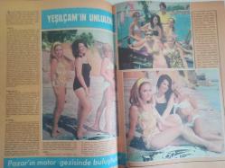 Pazar Haftalık Aktüalite Sinema Tiyatro Müzik ve Magazin Dergisi - 22 Temmuz 1967 - Sayı:565 - Sevinç Pekin - Semiramis Pekkan - Sezer Güvenirgil - Zeynep Aksu - Son kozunu oynuyor - PURO Sabun Reklamı - Yeşilçam'ın ünlüleri - Figen Han - Nuran Aksoy - Nurlan San - Arzu Özyiğit - Mine Mutlu - Geziden Notlar - Pazar'ın motor gezisinde buluştular - Figen Say çıplak göle girdi - Fikret Hakan'ın eski ve yeni gözdeleri Yeniköy'de buluştu - Lale Sarı - Pervin Par - Gülsün Kamu - Gönül Turgut - Doctor Renaud Krem Reklamı - Hanımlar Sizin İçin - Zeynep Berk - Hülya Darcan ve falınız - Yıldızlar Falınıza Baktı - Güzin Sayar - Cüneyt Arkın 20 Soru 20 Cevap fotoğraf ve haberi - Tam Takım Dergi