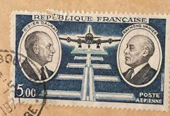 Fransa Pulu - France Stamp - Mektup Zarfından Kesilmiş  / Postadan Geçmiş Pul Filateli - 1977 Damgalı - DIDIER DAURAT - RAYMOND VANIER, 5.00 PARA - YABANCI PULLAR