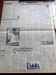 Vatan Gazetesi - 6 Şubat 1961 - Yeni Türkiye Partisi Tüzüğünü Açıklıyor - Başkanlık Ekrem Alican Başkan Yardımcılığı İse Enver Adakan'ın Uhdesinde Olacak - Ragıp Gümüşpala İl Temsilcileri İle Görüşüyor - Santa Maria Dün Portekiz'e Verildi - Kaybolduğu Bildirilen Çaltı Şilebi Haliç'te Duruyor - Yüksek Adalet Divanı Başkanı Salim Başol Ankara'da - Adnan Menderes'i Kızdıran İsveçli Yazar Barbara Karabuda Geldi - Maliye Bakanı Kemal Kurdaş'ın Konuşması - Aziz Nesin'in Romanı Kağnı Gölgesindeki İt Yazı Dizisi - Et Fiyatları Mevsim İcabı Yükseliyormuş - Emil Galip Sandalcı Köşe Yazısı - Boyahane Cinayeti - Arı Bisküvileri - 1960 Amerikası Yazan Doçent Doktor Nermin Abadan Yazı Dizisi - Taş Devri Çizen Mıstık - Tonton Agah Çizgi Roman Sade Yalçın - Burç Falı - Lozan Kulübünün Çalışmaları - Devlet Tiyatrolarında Yeni Oyunlar - Puro Tuvalet Sabunu - Bulmaca- Kasımpaşa Ve Çamur Beşiktaş'ı Durduramadı - Fenerbahçe Ankaragücü'ne 9 Gol Attı - Spor Toto Neticeleri - Galatasaray Baskette Şampiyon