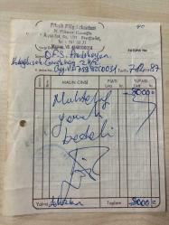 YEMEK FATURASI - 7 ARALIK 1987 - PİKNİK PİLİÇ LOKANTASI - N.HİKMET HACIOĞLU - BEYOĞLU, İSTANBUL - OSMAN F. SEDEN - BEYOĞLU, İSTANBUL - ISLAK İMZALI, KAŞELİ - 13 x 16 cm EBATLI ORİJİNAL FATURA