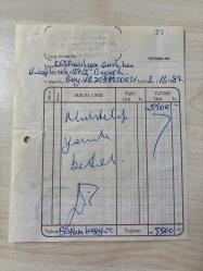 YEMEK FATURASI - 2 ARALIK 1987 - PİKNİK PİLİÇ LOKANTASI - N.HİKMET HACIOĞLU - BEYOĞLU, İSTANBUL - OSMAN F. SEDEN - BEYOĞLU, İSTANBUL - ISLAK İMZALI, KAŞELİ - 13 x 16 cm EBATLI ORİJİNAL FATURA