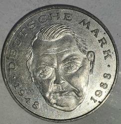 ALMANYA 1990  2  MARK  HATIRA  Ludwig Erhard. 40. Yıldönümü - Federal Cumhuriyet (1948 - 1988)