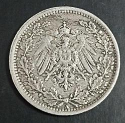 @@ 1918 A Almanya 1/2 Mark @@ Gümüş @@