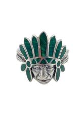 Kızılderili gümüş Yüzük Zuni Malahite