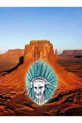 Komançi Kabilesi Kızılderili Gümüş Yüzük Malahite