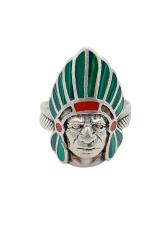Kızılderili gümüş şef Yüzük Corvette Malahite