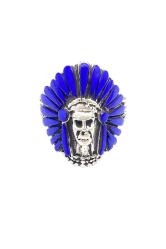 Kızılderili savaşçı gümüş yüzük sioux Lapis