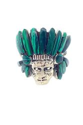 Kızılderili gümüş Navajo şef yüzük Malahite