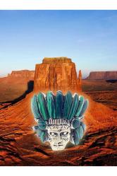 Kızılderili gümüş Navajo şef yüzük Malahite