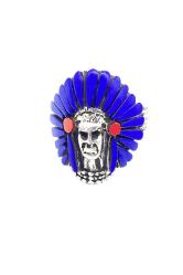 Kızılderili Gümüş Savaşçı Yüzük sioux Lapis Mercan