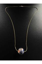 Dünya Senin Doğal Taşlı Gümüş Kolye