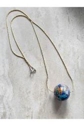 Dünya Senin Doğal Taşlı Gümüş Kolye