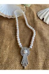 Sabah Güneşi İncili gümüş Gerdanlık Kolye