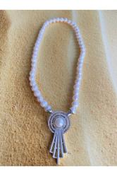 Sabah Güneşi İncili gümüş Gerdanlık Kolye