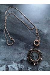 Siyah Zirconium Kristal Rose Kolye