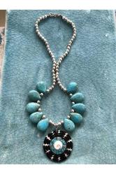 Turkuaz Gümüş Sarmal Kolye