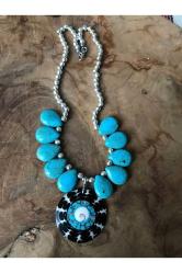 Turkuaz Gümüş Sarmal Kolye