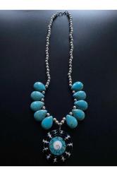 Turkuaz Gümüş Sarmal Kolye