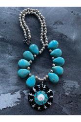 Turkuaz Gümüş Sarmal Kolye