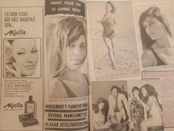 Pazar Haftalık Aktüalite Sinema Tiyatro Müzik ve Magazin Dergisi - 23 Ekim 1970 - Sayı:735 - Seher Şeniz - Selda Alkor ve Nişanlısı Cihat İlkbaşaran - Sevim Emre Yeşilçam'a iyice küstü - Aynur Akarsu, Yıldırım Gencer örnek çift oldular - Sadri Alışık'ı boyalı yamyamlar Afrika'ya yolcu etti - Yılmaz Güney dert yandı - Mahmut Tezcan yeni eşi üzerinde iddialı - Müşerref Tezcan - Menderes Utku - Filiz Akın'a şarkıcılık çok yakıştı - Persil Deterjan Reklamı - Raquel Welch - Ursula Andress - Dişilerin En Dişisi! - Peri Han - Güner sümer - Selda Alkor - Ayşecik Pamuk Prenses oldu - Zeynep Değirmencioğlu - Suna Selen - Salih Güney - Nuran Aksoy'un albümünden - Seher Şeniz, Feri Cansel ile savaşıyor fotoğraf ve haberi - Tam Takım Dergi