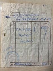 YEMEK FATURASI - 16 ARALIK 1987 - PİKNİK PİLİÇ LOKANTASI - N.HİKMET HACIOĞLU - BEYOĞLU, İSTANBUL - O.F.S. PRODÜKSİYON, OSMAN FAHİR SEDEN - BEYOĞLU, İSTANBUL - ISLAK İMZALI, KAŞELİ - 13 x 16 cm EBATLI ORİJİNAL FATURA