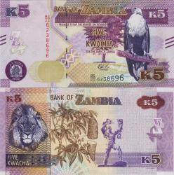 ZAMBİYA 5 KWACHA 2022. ZAMBİA. ÇİL KONDİSYON.