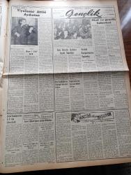 Vatan Gazetesi - 9 Nisan 1953 - Ahmet Emin Yalman Köşe Yazısı - Dumlupınar Denizaltısının Yeri Bulundu - Kabinenin Yeni Azaları Belli Oldu - Fethi Çelikbaş - Celal Yardımcı - Emin Kalafat - Dünkü Sis Vapur Seferlerini Aksattı - İran'dan Türkiye'ye Sokulmak İstenen Muzır Kitaplar - Birleşmiş Milletlerde Silahsızlanma Meselesi - Kira Kanunu Müzakeresi Devam Ediyor- Yenice Felâketzedelerine Kredi Açılacak - Kadınlar Tekkesi Yazan Refik Halid Karay Yazı Dizisi - İran Şahı Doktor Musaddık'a Cevap Verdi - Hoş Memo Karikatür - Penisilin'in Mucidi Doktor Fleming Evlendi - İkinci Sultan Hamit 10 Sene Hapse Mahkum Oldu - Kremlin'in Yeni Hükümdarı Georgie Malenkov Yazan Albay İlya Molin Yazı Dizisi - Plakçılıkta İnkılap Yapan Sihirli Şerit - Profesör Cemil Topuzlu'ya Fahri Ordinaryüs Profesörlük Unvanı Verdi -   Küçük Dahi Viyolonist Attila Aydıntan - Macera Bu Akşam Başlıyor Yazan Robert Collard Yazı Dizisi - Türk Devrim Ocakları Büyük Kurultayı - Yugoslavya'nın Sarajevo Takımı Geliyor