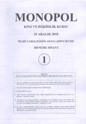 Monopol KPSS ve Hakimlik Kursu 29 Aralık 2018 Adli ve İdari Yargı Hakim ve Savcı Adaylarını Seçme Deneme Sınavı ve Cevap Anahtarı 10 Fasikül Takım