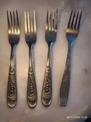 Antika - " Vintage " KIBRIS HaritaSI KABARTMALI  METAL 4 ADET ÇATAL NADİR ÜRÜN  18 CM - kitantik - kitaLog