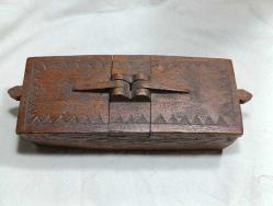 DR3----ANTİKA AHŞAP OYMA KAHVE ŞEKER KUTUSU