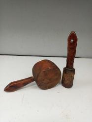 Antika Osmanlı Yekpare Ahşap Dövecek - Havan