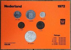 Hollanda 1/5/10/25 & 1/2½ Gulden 1972 Özel Folder'nda
