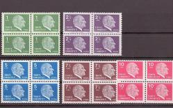 1979 Sürekli Posta Pulu Serisi 4'lü Blok  Mnh Lüks  Tam Seri Pul