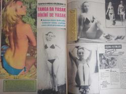 Pazar Haftalık Aktüalite Sinema Tiyatro Müzik ve Magazin Dergisi - 25 Ağustos 1977 - Sayı:1092 - Meral Zeren - Nil Burak - Nükhet Duru sahnelere karnaval havası getirdi - Cahide Sonku-  Bülent Kayabaş - Gönül Tansel - Aydemir Akbaş - Zeyno Çilem - Ceyda Karahan - Sesi kısılan Seyyal Taner için tehlike çanı çalıyor - Gypsy Peterson - Barbara Atkinson - Carlos Manzon - Kantocu Meral Küçükerol'a tanga da yasak bikini de yasak - Oya Yurdakul Yeşilçam'ın kurallarına isyan etti - Milyonluk döviz makinesi - Yonca Yücel bir yılda dört ülkeden bir milyon lira yurda döviz yetirdi - Fotomodel Denise Türkiye'de de modellik yaptı ama soyunmadı - Jackie Sewell - Vanya - Anne Marie ıslak giysilerle daha dişi oluyor fotoğraf ve haberi - Tam Takım Dergi