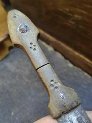 KAMA, ÇERKEZ KUŞAK KAMASI.  Tamamen Orijinâl KEMİK SAPLI Osmanlı   DÖNEMİ  KAMA..21 CM. NAMLU 12 CM..