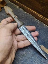 KAMA, ÇERKEZ KUŞAK KAMASI.  Tamamen Orijinâl KEMİK SAPLI Osmanlı   DÖNEMİ  KAMA..21 CM. NAMLU 12 CM..