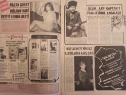 Pazar Haftalık Aktüalite Sinema Tiyatro Müzik ve Magazin Dergisi - 28 Nisan 1977 - Sayı:1075 - Marilyn High - Yaprak - Nazan Şoray Milano'daki Geziyi Yarıda Kesti - Ölüm, Atıf Kaptan'ı Film Setinde Yakaladı - Huri Sapan TV'nin Katı Kurallarına Karşı Çıktı - Safiye Ünal Tipini ve Adını Değiştirince Fiyatı Arttı - Menekşe - Feri Cansel Baharı Görünce Açılıp Saçılıverdi - Mine Mutlu ile Ünal Çulha Kavgalı Aşk Sonunda Evlilikle Bağlanıyor - Sevim Tuna - Kenan Bingöl - Suzan Avcı - Muzaffer Nebioğlu Seks Yarışında Ben de Varım Diyor - Geçmiş Zaman Olur Ki - Perihan Ateş Dans Etmeye Gana'ya Gidiyor - Mualla Akın İmam Nikahı ile Evlendiği Kocasının Özlemine Dayanamıyor - Selda Aşkım'a Nesrin Topkapı Ders Veriyor - Anna Barclay fotoğraf ve haberi  - Tam Takım Dergi
