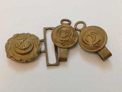 K98----OSMANLI BAHRİYE-DENİZCİ SUBAYI KEMER TOKASI İKİ ADET KEMER APARATI