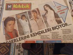 Kelebek Ev Gazetesi  Manşet sayfası - 29 Eylül 1978- Değerlerini kendileri biçiyorlar...Cüneyt Arkın, Kemal Sunal, Tarık Akan , Türkan Şoray,Arzu Okay