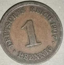 ALMANYA 1907  1  PFENNIG