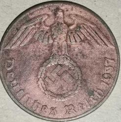 ALMANYA 1937 A  1  PFENNIG  NAZİ DÖNEMİ