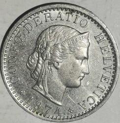 İSVİÇRE 1974  20 RAPPEN