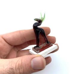 Antika Koleksiyonluk Murano tarzı Cam Geyik Biblo