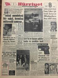 HÜRRİYET GAZETESİ 1HAZİRAN 1965 YIL :18 SAYI :6136----İnönü memleketi bir vakıf ,kendini mütevelli sanıyor --Öğrencilerin yazı ve aritmetik bilgilerini  artıran ilaç bulundu --Casus Cohen için İsrail ,Suriye ye 300 milyon lira ve araç teklif etmiş ---Siirt te  eb basan  şakiler kadın ve çocukları kesti ---Polis memuruna Rumca küfür eden Yunanlı  bir gemici tevkif edildi ---Adana da isyan  çıkaran 10 mahkum sürgün edildi ---Papandreu Ürgüplü ye  mesaj yolluyor --Oyuncak silah ile arkadaşının  gözünü kör etti ---Hindistan Cumhurbaşkanın Yardımcısı Geldi --Lale Bayramı 250 bin kişi  katıldı ----İnfilak eden madenden 203 yanık ceset  çıkarıldı ----Beşiktaş  galibiyeti ve Türkiye Kupası --Dünya Serbest Güreş Şampiyonası Bugün Başlıyor ----Can ın mukavelesi bir sene daha uzatılacak---Beşinci Rotatifimiz de dün İzmir de Faaliyete Geçti ---Başbakan Ürgüplü İlk Yurt Gezisine Bugün Başlıyor ---