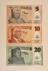 Afrika Nijerya 5 10 20 Naira Polimer 2022 2024 ÇİL SET