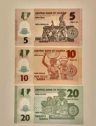 Afrika Nijerya 5 10 20 Naira Polimer 2022 2024 ÇİL SET